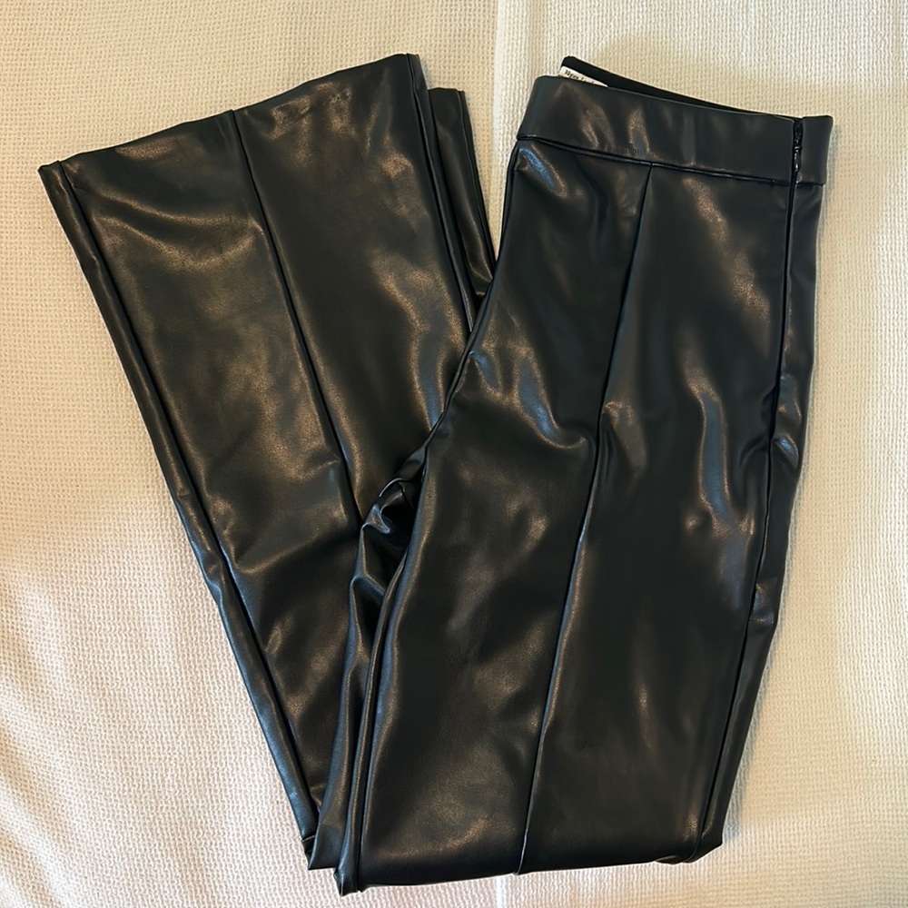 Abercrombie Vegan Leather Flare Pants